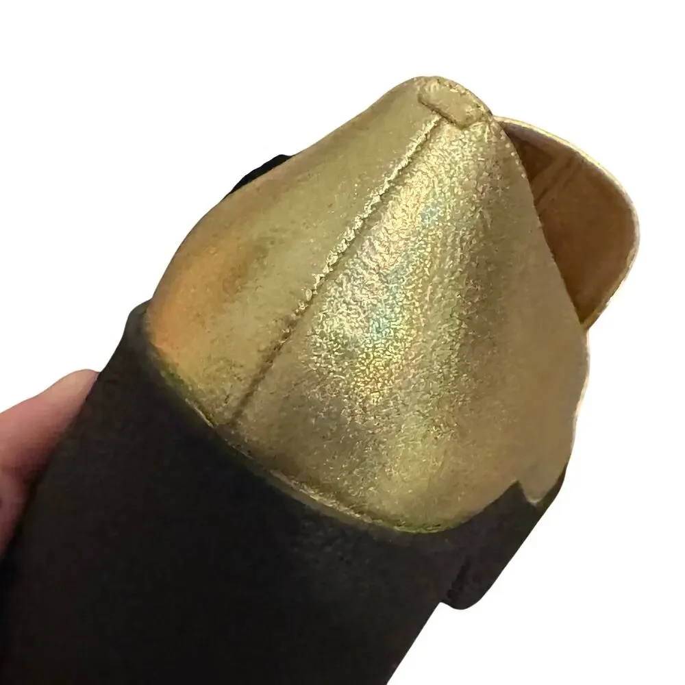 Akaada Yoko Gold Patent Leather Chunky Loafers